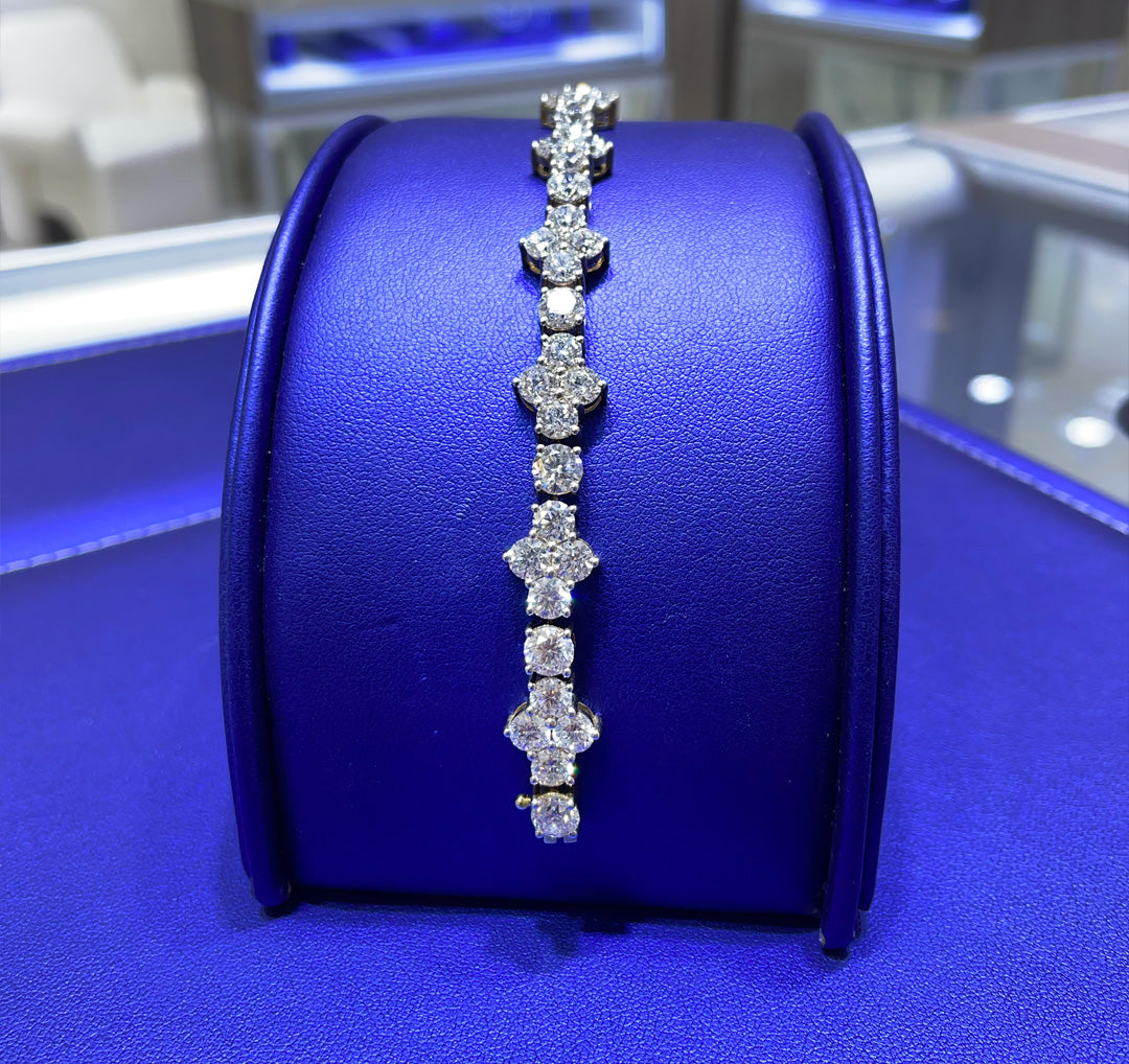 14K Gold 16.87ctw Round Cut Lab Grown Diamond Bracelet