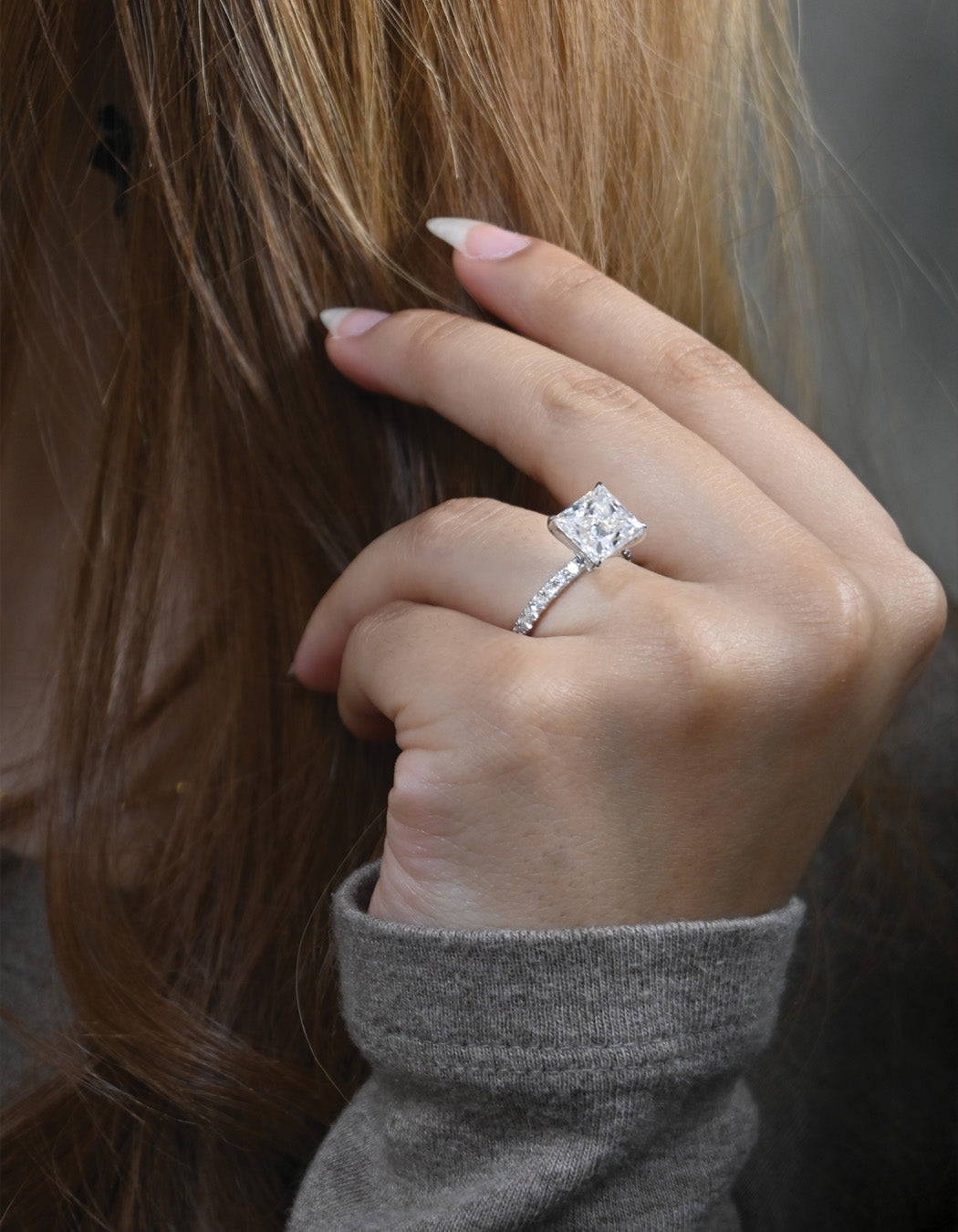 14K Gold Lab-Grown Diamond Princess [4.50ctw] Engagement Ring