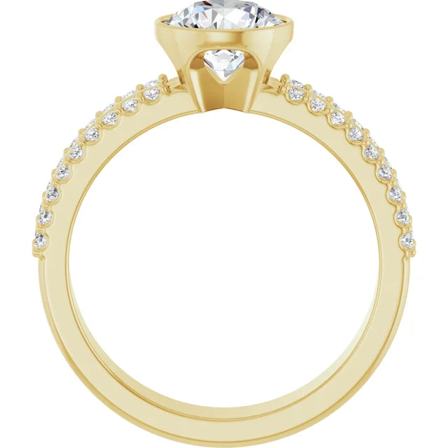 Accented Bezel: 14K Gold Lab-Grown Diamond 1.39 CTW Engagement Ring