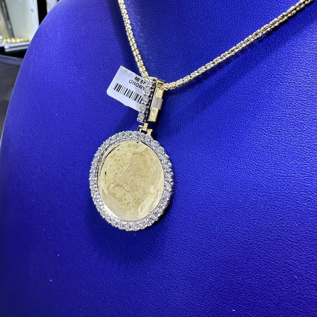 0.50ctw Natural Diamond Memory Charm Round Pendant in 10K Gold