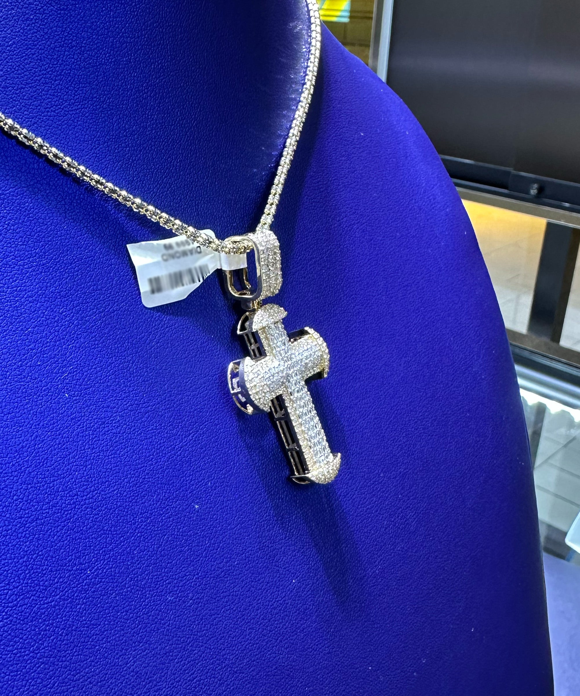 2.25ctw Natural Diamond Cross Pendant in 10K Gold
