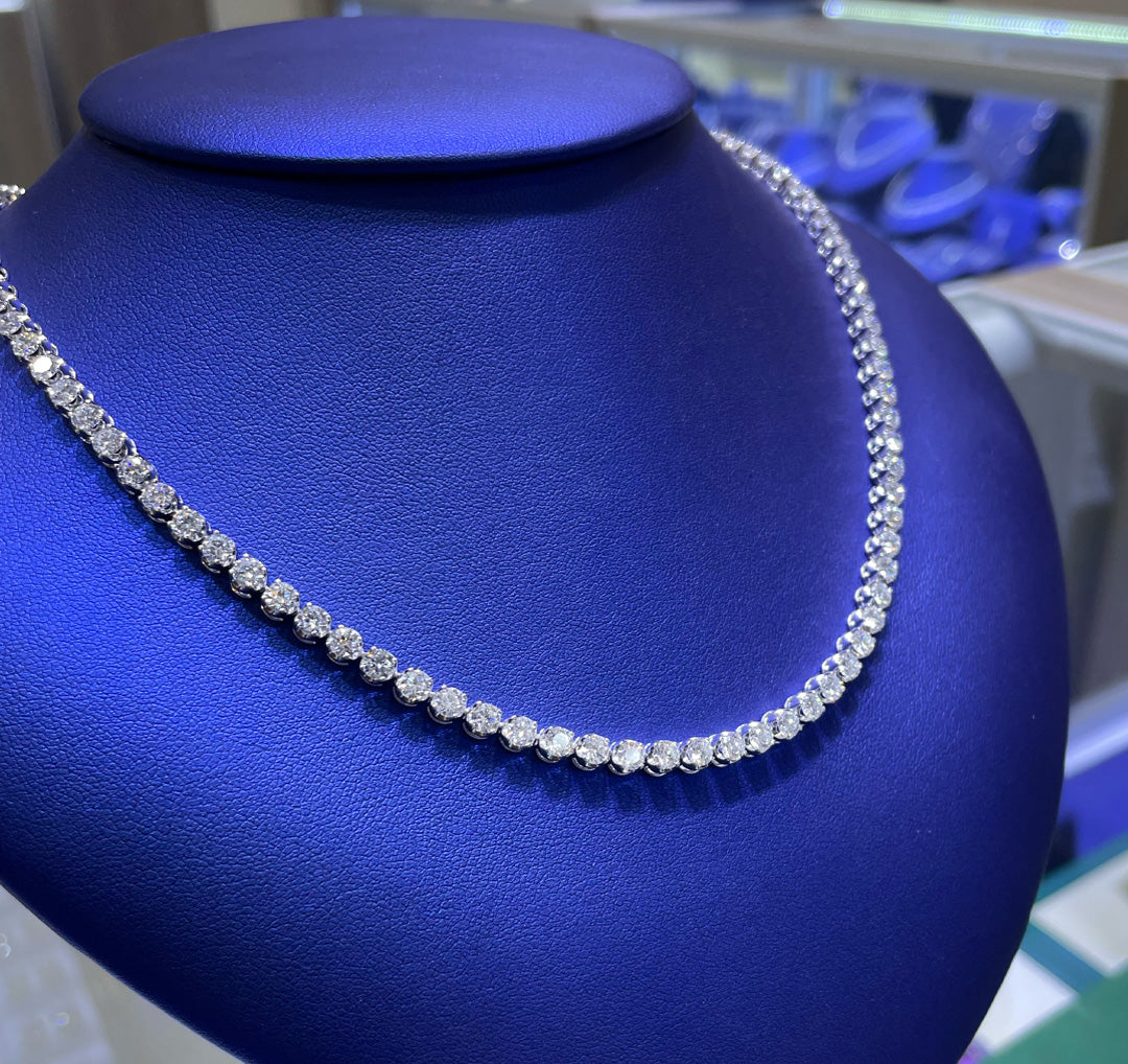 14K Gold 14.75ctw Lab Grown Round Cut Diamond Necklace