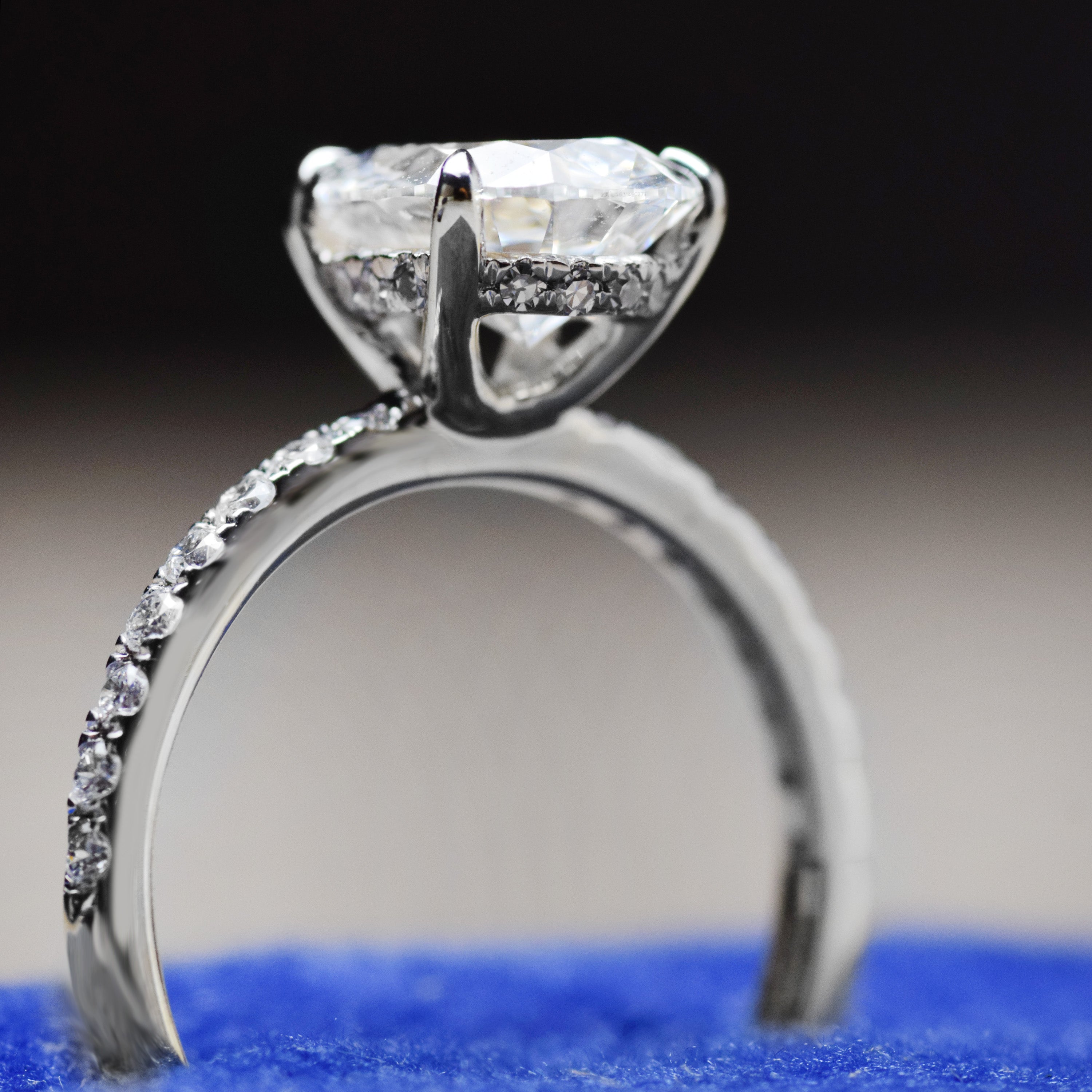 14K Gold 2.30 CT Lab Grown Pear Cut Lab Diamond Engagement Ring