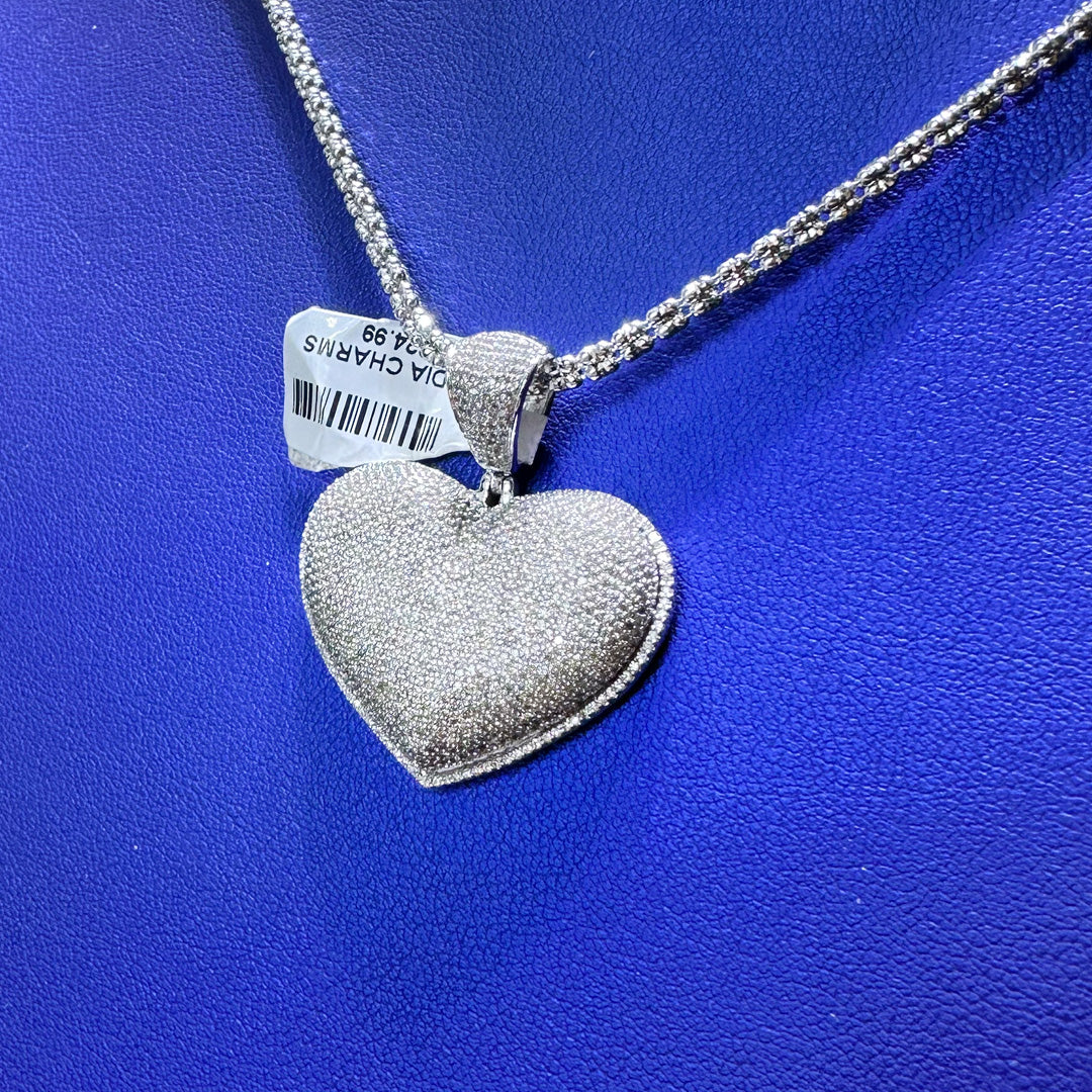 1.90ctw Natural Diamond Heart Shape Pendant in 10K Gold