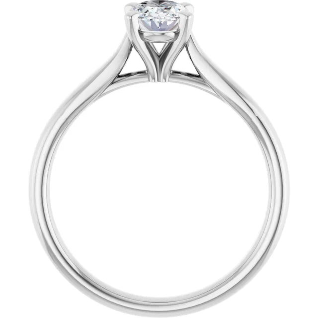 14K Gold Oval Lab-Grown Diamond 0.51 CTW VVS2/D Engagement Ring