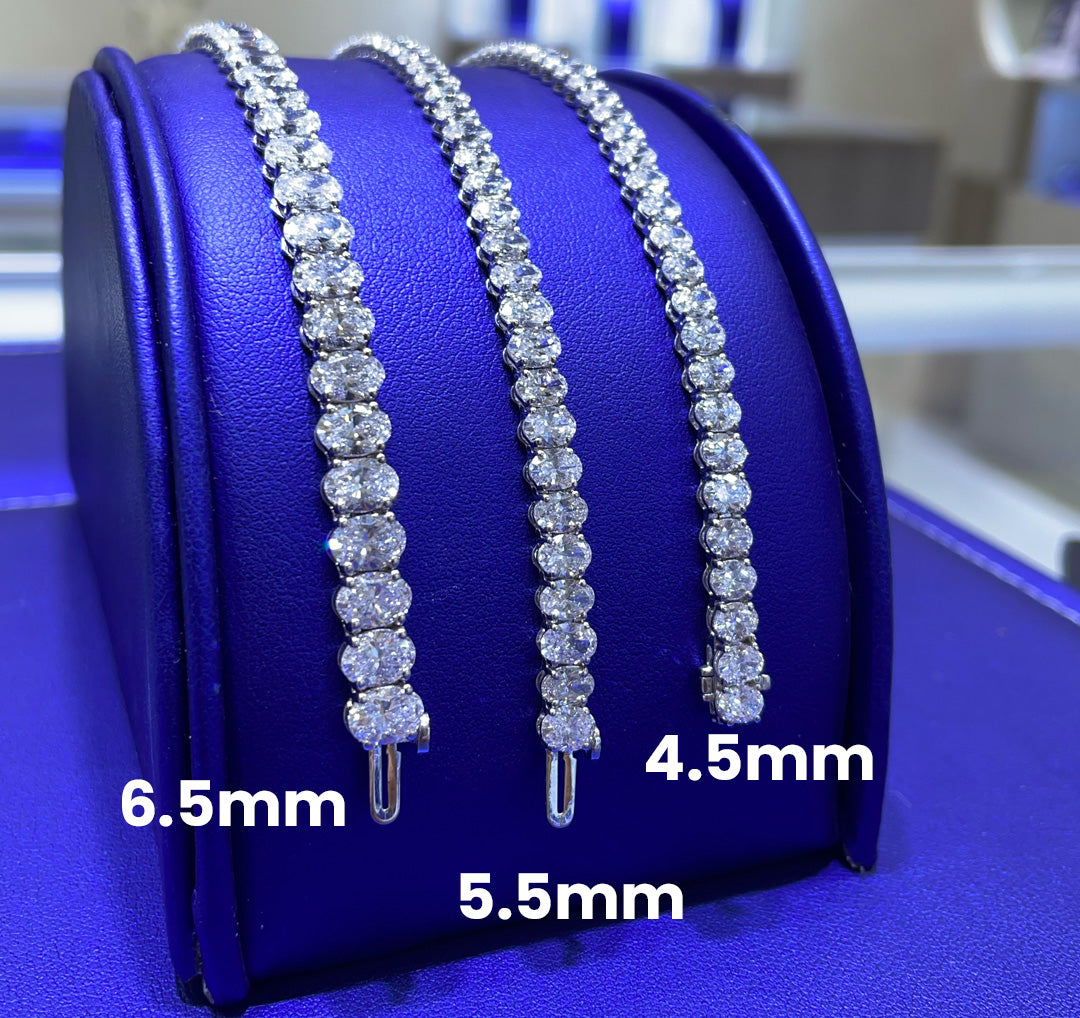 14K Gold Oval Cut 9ct - 11ct - 18ct Lab Grown Diamond Bracelet