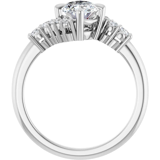 14K Gold Oval Lab-Grown 1.03 CT Diamond Engagement Ring