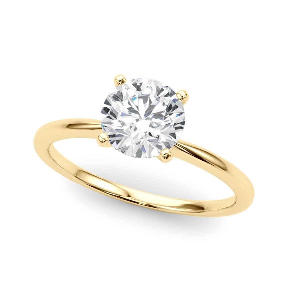 14KT Gold Round Cut Solitaire Lab Grown Diamond Engagement Ring (1 CTW to 5 CTW)