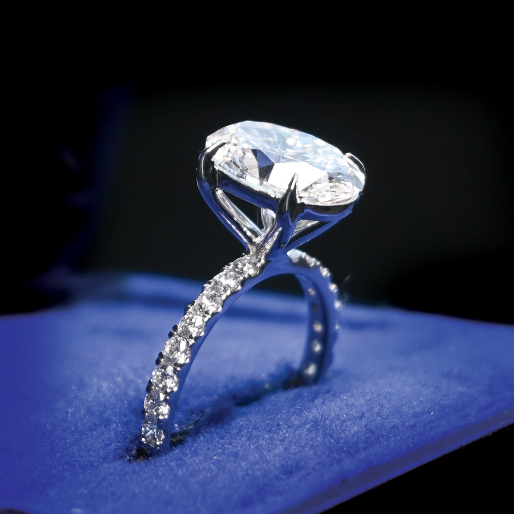 14K Gold 4.08CT Oval Diamond Engagement Ring