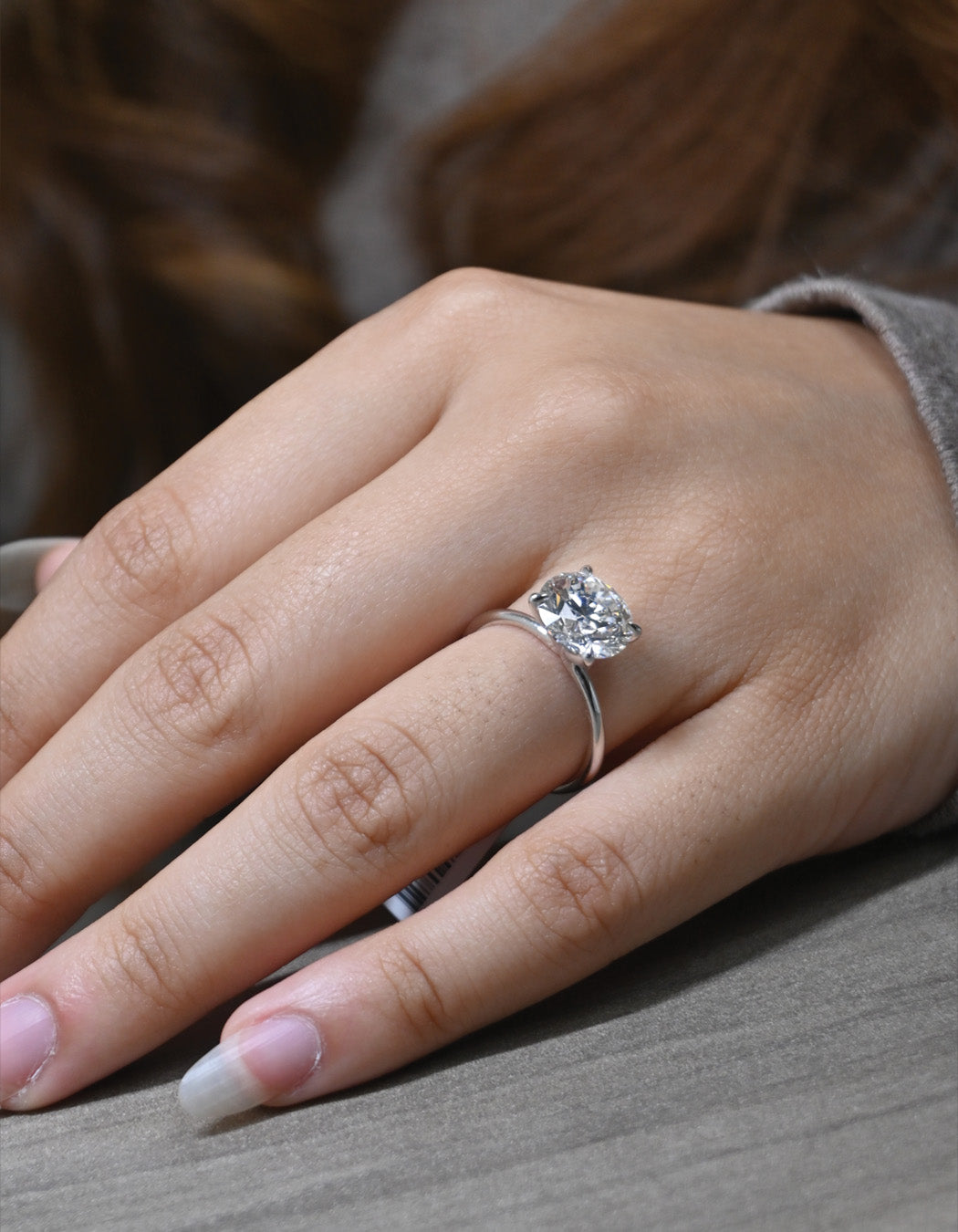 14K Gold 4.07CT Round Cut Diamond Engagement Ring