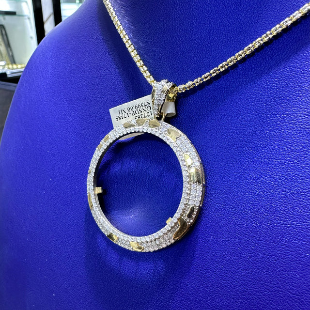 2.25ctw Natural Diamond Memory Charm Round Pendant in 10K Gold