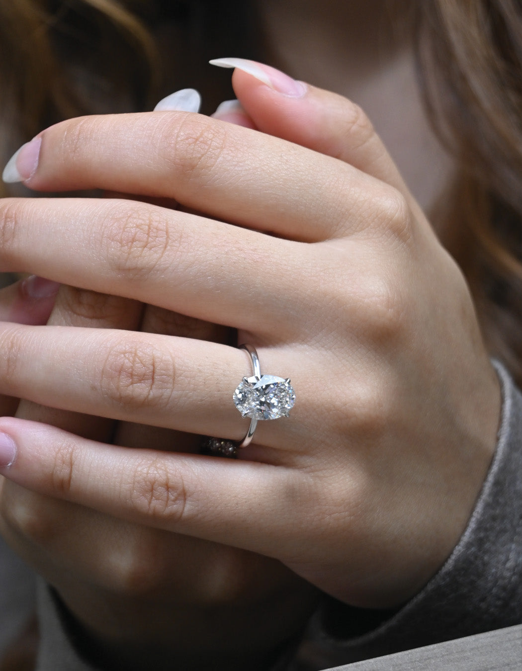 14K Gold 4.08CT Oval Cut Diamond Engagement Ring