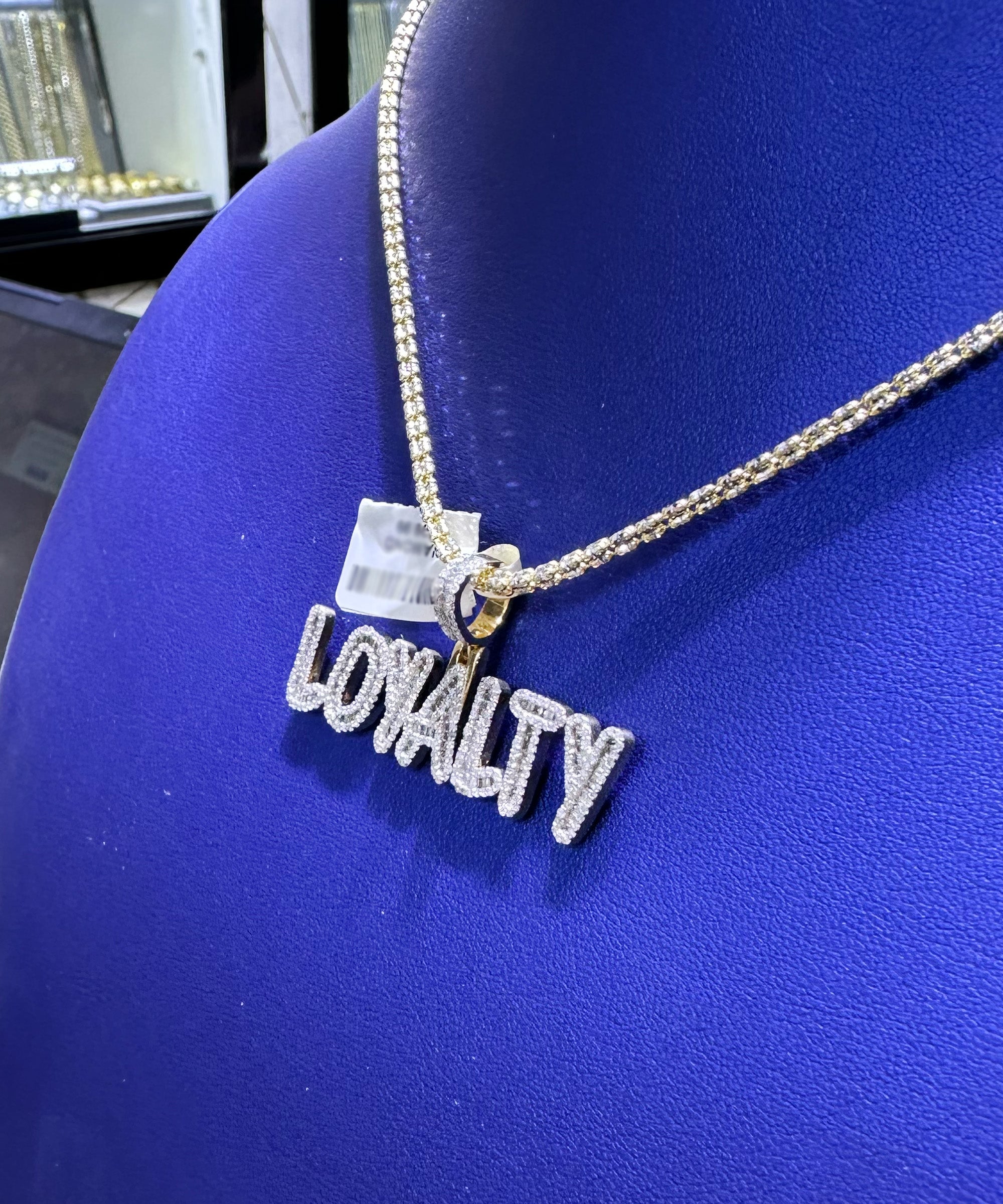 1.80ctw Natural Diamond Loyalty Letter Pendant in 10K Gold