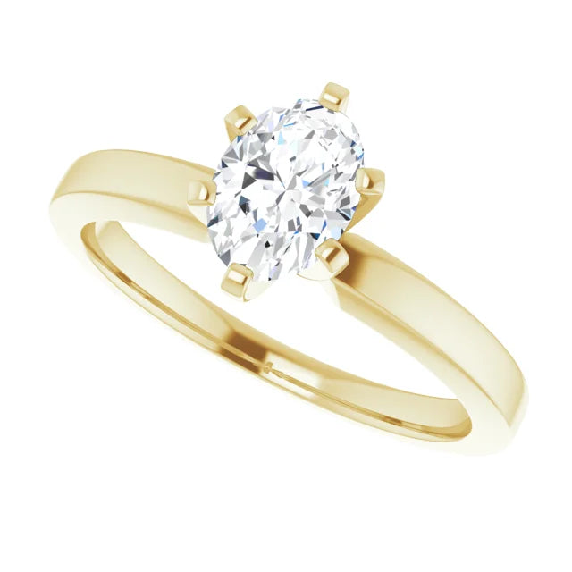 14K Gold Oval Lab-Grown 0.52ctw Diamond Engagement Ring