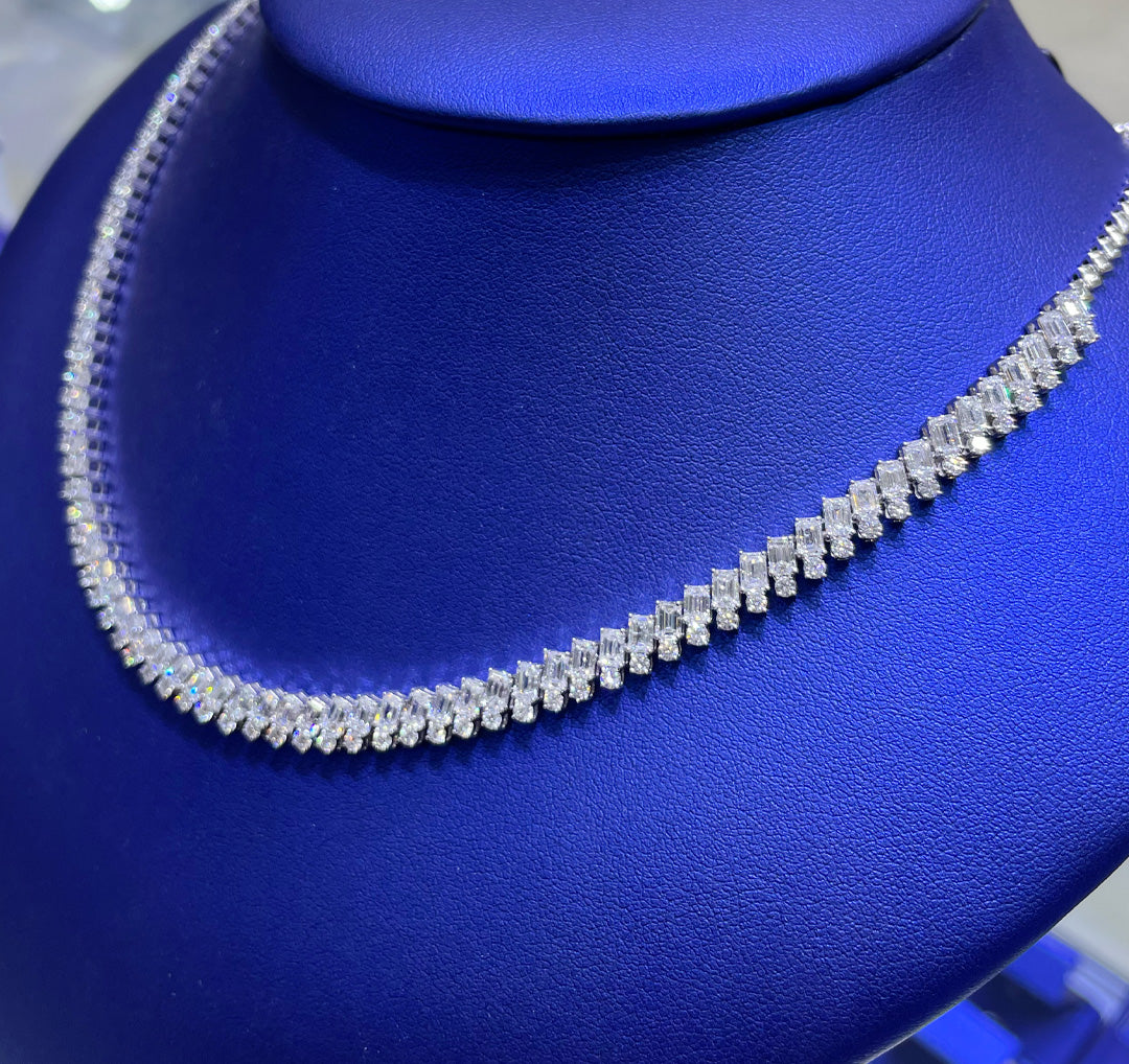 14K Gold 11.99ctw Lab Grown Heart Cut Diamond Necklace