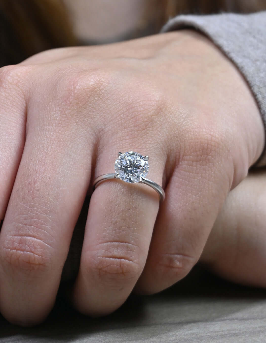 14K Gold 3.00CT Round Cut Solitaire Diamond Engagement Ring