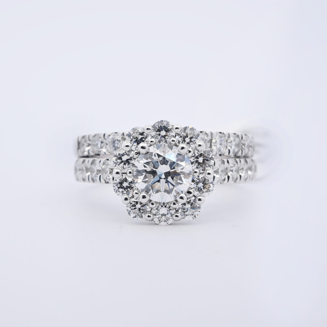 14K Gold 3.00 CT Halo Diamond Engagement Bridal Set