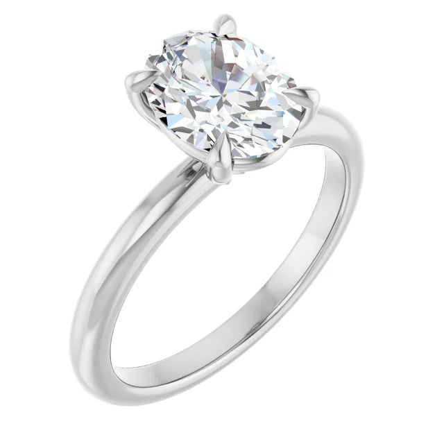 14K Gold Oval Lab-Grown 1.54 Diamond Engagement Ring
