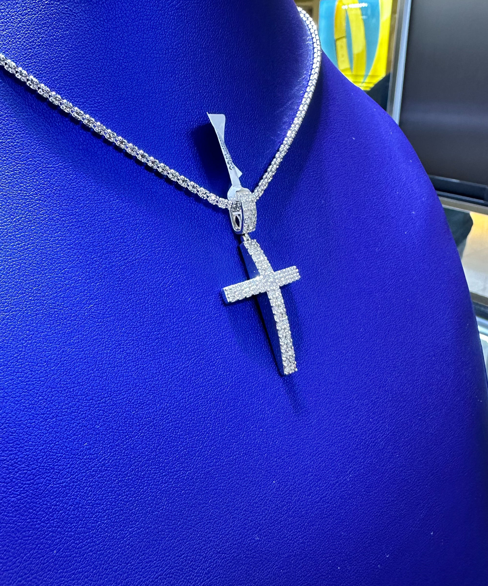 2.25ctw Natural Diamond Cross Pendant in 14K Gold