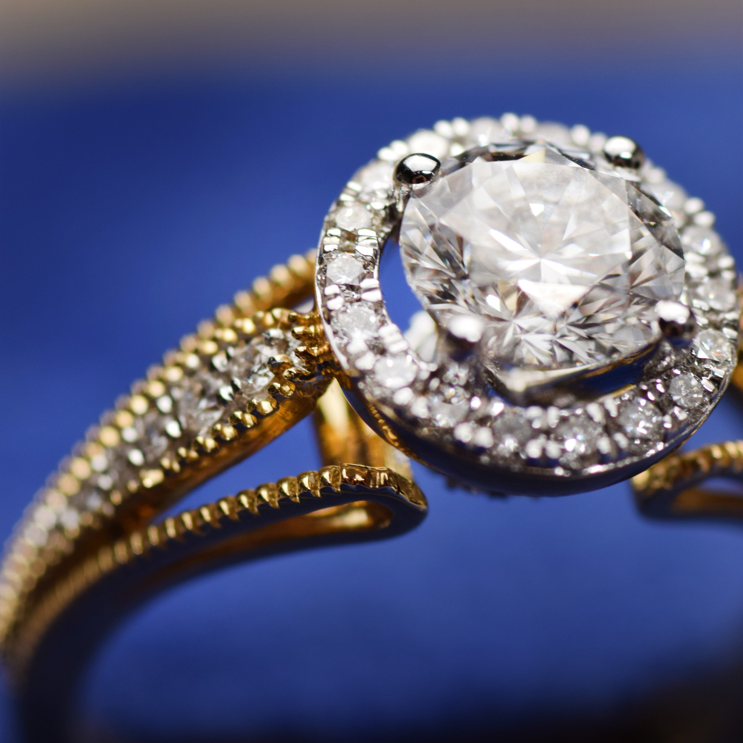 14K Gold 1.32 CT Lab Grown Round Classic Vintage Lab Diamond Engagement Ring