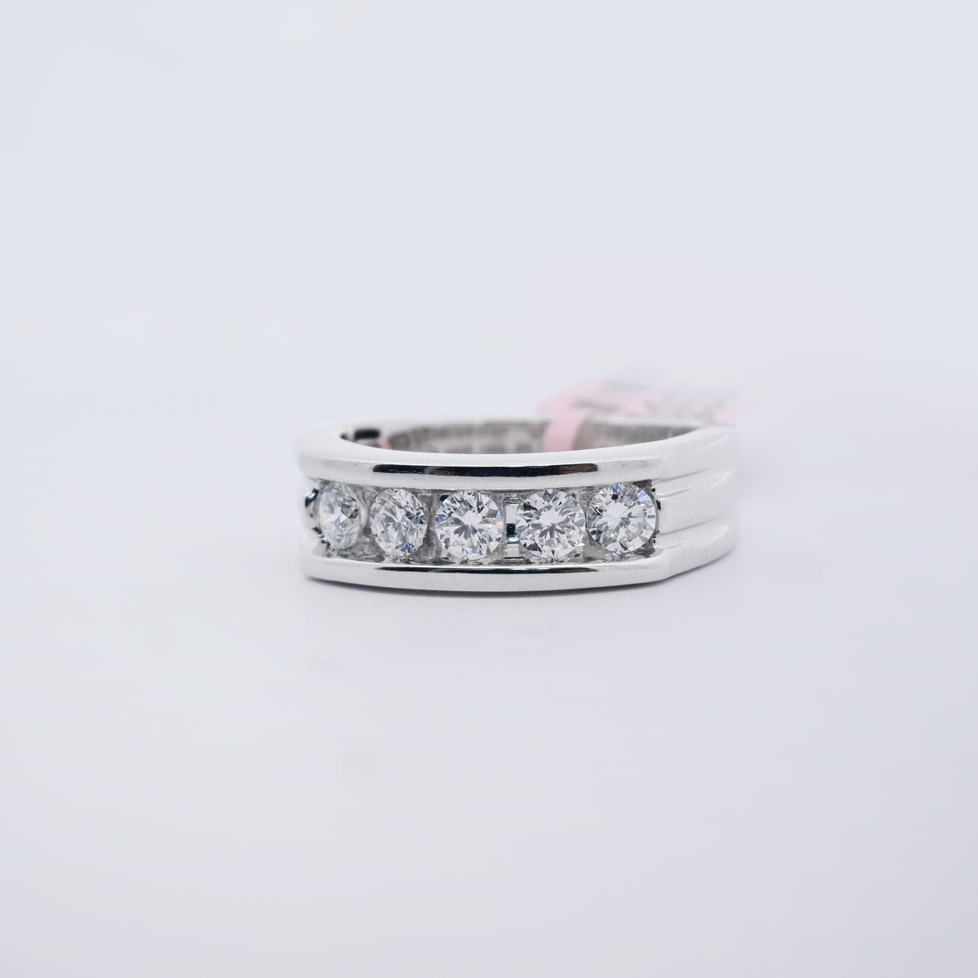 14K Gold 0.97 CT Lab Grown Round Cut Channel Set Diamond Ring