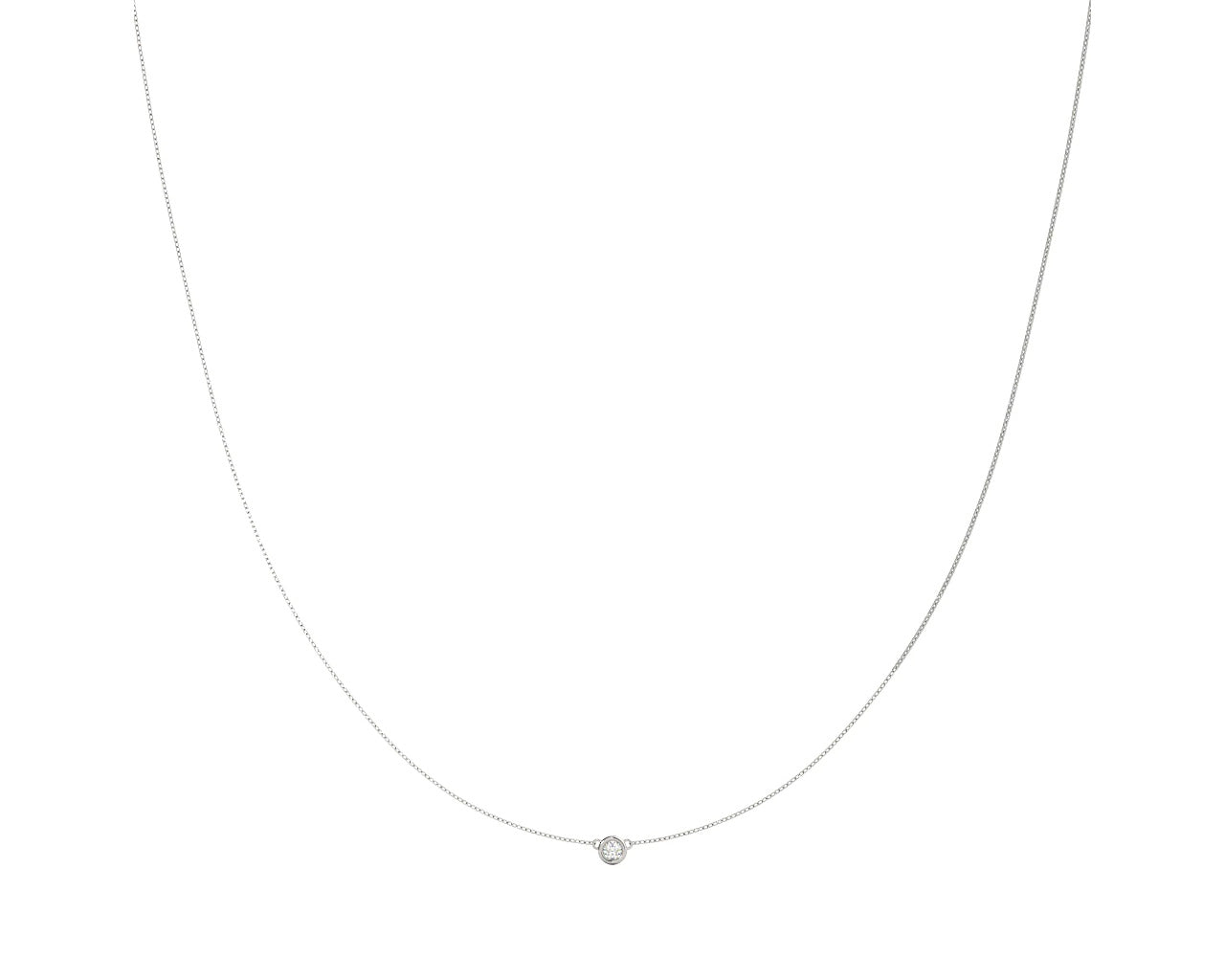 14K Diamond Bezel Necklace