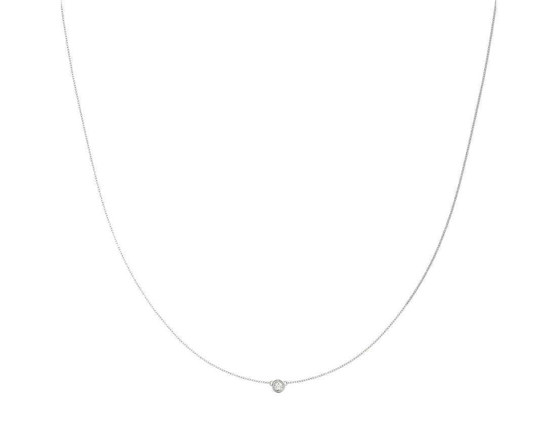 14K Diamond Bezel Necklace