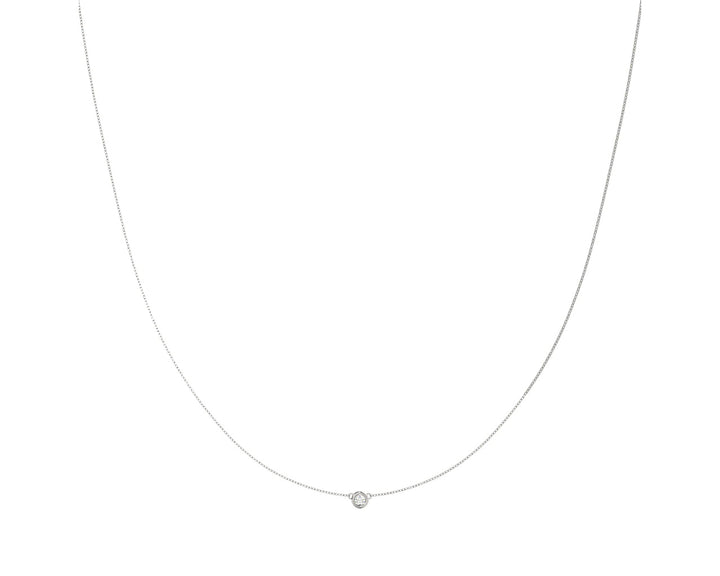 14K Diamond Bezel Necklace