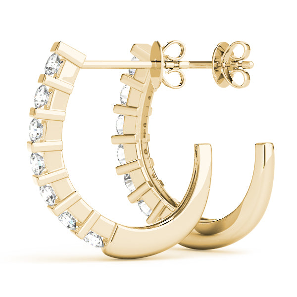 Diamond - J-Shape Hoop Earring in 14K Gold (0.36 ct. tw)