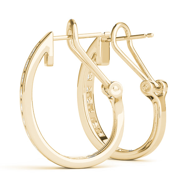 Diamond - J-Shape Hoop Earring in 14K Gold (0.50 ct. tw)