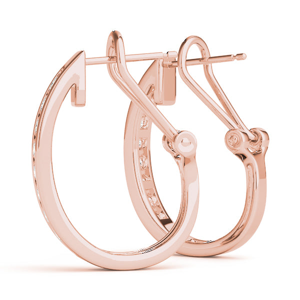 Diamond - J-Shape Hoop Earring in 14K Gold (0.50 ct. tw)