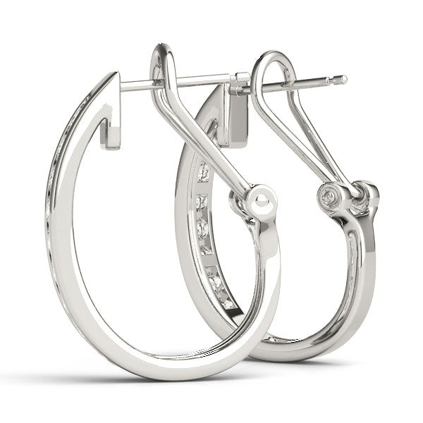 Diamond - J-Shape Hoop Earring in 14K Gold (0.50 ct. tw)