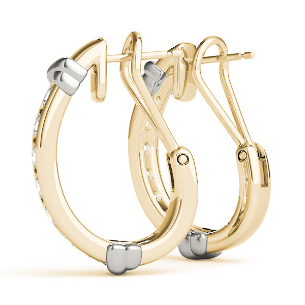 Diamond - J Hoop Earring in 14K Gold (0.98 ct. tw)