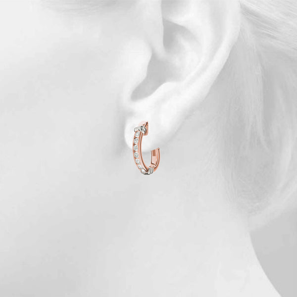 Diamond - J Hoop Earring in 14K Gold (0.98 ct. tw)