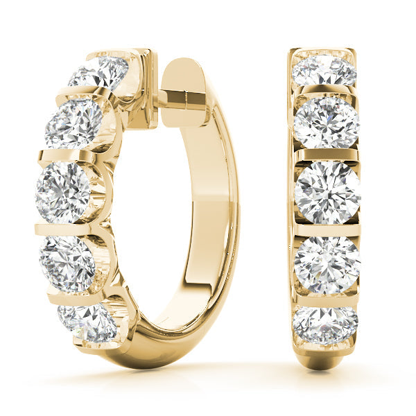 Round - Prong Round Hoop Earring in 14K Gold (2.00 ct. tw)