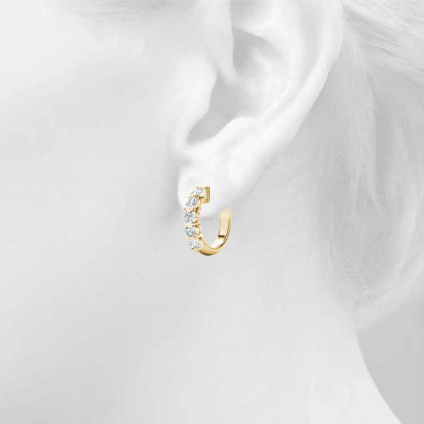 Round - Prong Round Hoop Earring in 14K Gold (0.25 ct. tw)