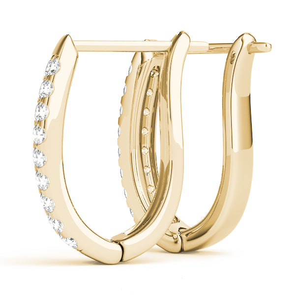 Diamond - J Hoop Earring in 14K Gold (0.72 ct. tw)