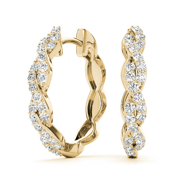Diamond - Cross Over Hoop Earring in 14K Gold (1.00 ct. tw)