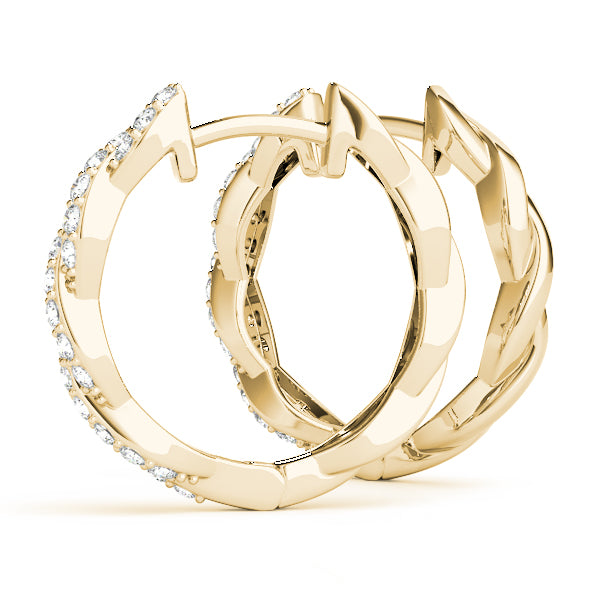 Diamond - Cross Over Hoop Earring in 14K Gold (1.00 ct. tw)