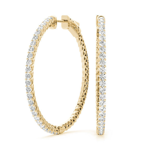 Round - Vault Lock Round Hoop Earring in 14K Gold (0.50 ct. tw)