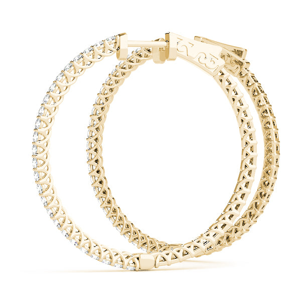 Round - Vault Lock Round Hoop Earring in 14K Gold (0.50 ct. tw)