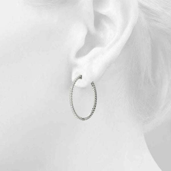 Round - Vault Lock Round Hoop Earring in 14K Gold (0.50 ct. tw)