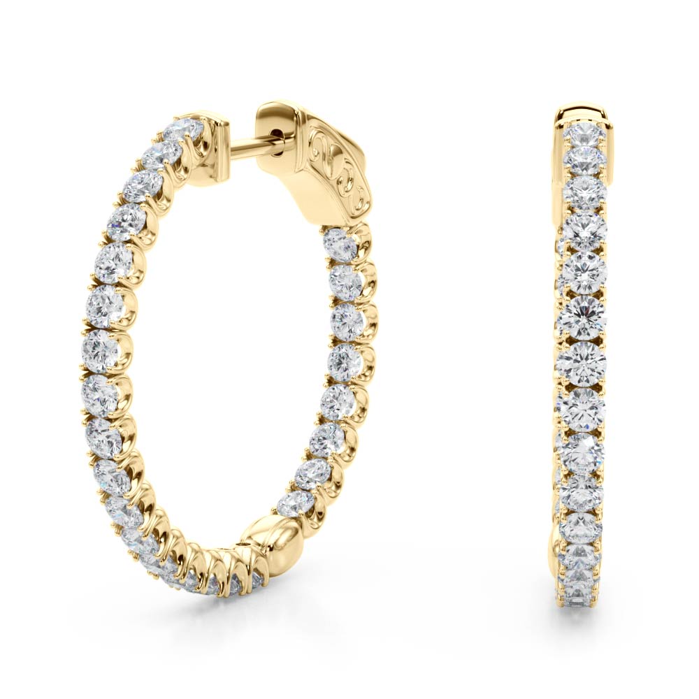 Round - Prong Round Hoop Earring in 14K Gold (0.63 ct. tw)