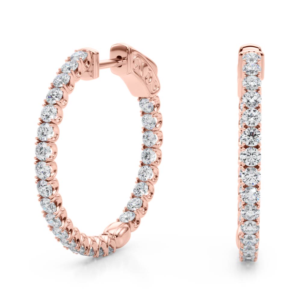 Round - Prong Round Hoop Earring in 14K Gold (0.63 ct. tw)