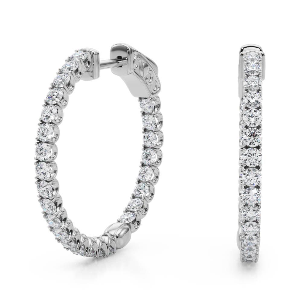 Round - Prong Round Hoop Earring in 14K Gold (0.63 ct. tw)