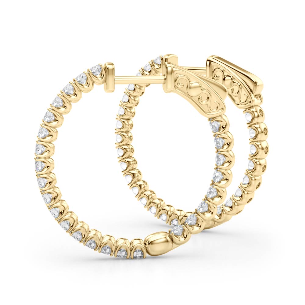 Round - Prong Round Hoop Earring in 14K Gold (0.63 ct. tw)