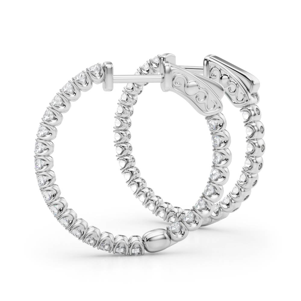 Round - Prong Round Hoop Earring in 14K Gold (0.63 ct. tw)