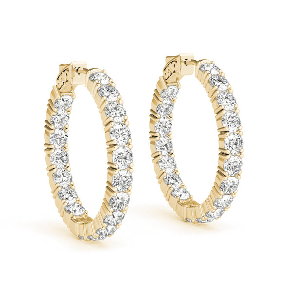 Round - Prong Round Hoop Earring in 14K Gold (3.6 ct. tw)