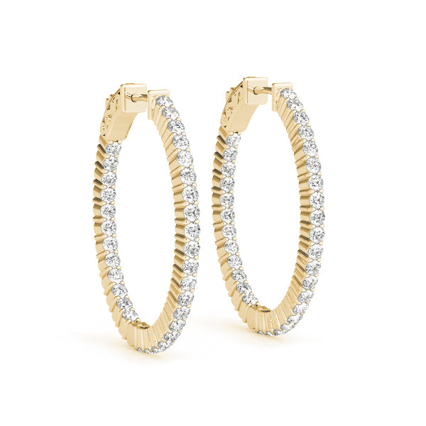 Oval - Prong Oval Hoop Earring in 14K Gold (1.92 ct. tw)