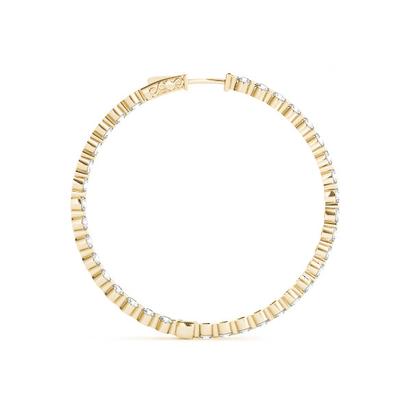 Round - 1 Prong Round Hoop Earring in 14K Gold (1.14 ct. tw)